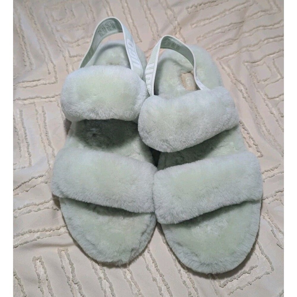 UGG Shoes Slingback Slippers Mint Green Sandals Oh Yeah Women Size 7/8 US No Tag